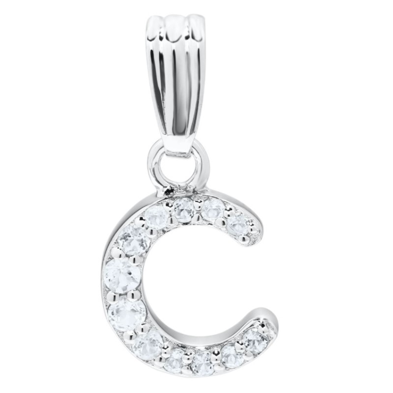Kiddie Kraft White Topaz Inital C Pendant Necklace Kiddie Kraft White Topaz Inital C Pendant Necklace